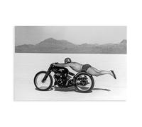 YJJGLZC Land Speed Record Motorcycle Black And White Art Canvas Poster Bedroom Decor Landscape Office Room Decor Gift 24x36inch(60x90cm)