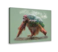 YJJGLZC Orangutan Natural Habitat Animal Art Canvas Poster Bedroom Decor Landscape Office Room Decor Gift 20x30inch(50x75cm)