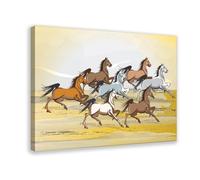 YJJGLZC Seven Lucky Running Wild Horses Art Animal Posters Canvas Poster Wall Art Decor Print Picture Paintings for Living Room Bedroom Decoration 16x24inch(40x60cm)