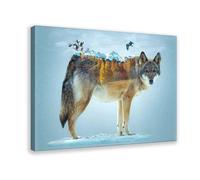 YJJGLZC Wolf In Natural Habitat Animal Art Canvas Poster Bedroom Decor Landscape Office Room Decor Gift 20x30inch(50x75cm)