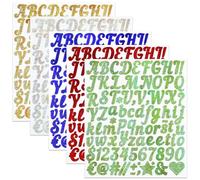 YJKEAI 1 Inch Cursive Sparkling Vinyl Letters Number Stickers, 420 Pieces