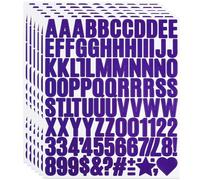 YJKEAI 1 Inch Small Vinyl Letters Number Stickers, 588 Pieces Self Adhesive Alphabet Sticker for Water Bottle, Notebook Decor, Scrapbook - Purple