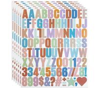 YJKEAI 1 Inch Small Vinyl Letters Number Stickers, 588 Pieces Self Adhesive Alphabet Sticker for Water Bottle, Notebook Decor, Scrapbook - Multi