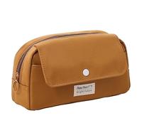 YJKFXCA Large Capacity Canvas Pencil Cases & Stationery Box, Holds 85 Pens - Multi Compartment Fabric Organizer for School, College, Office, Students & Artists, Brown