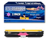 YJMGT 171-0589-004 Toner Cartridges Compatible for Konica Minolta Magicolor 2490MF 2500 2500W 2530 2530DL 2550 2590mf Printers, High-Definition Printing Effect with Chip, 5500 Pages (1 Pack Magenta)