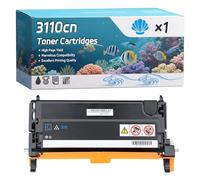 YJMGT 3110cn Toner Cartridges Compatible for Dell 3110 3115 3110cn 3115cn Printer, High-Definition Printing Effect with Chip, 9000 Pages (1 Pack Cyan)