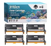YJMGT 3110cn Toner Cartridges Compatible for Dell 3110 3115 3110cn 3115cn Printer, High-Definition Printing Effect with Chip, 9000 Pages (4 Pack Black)