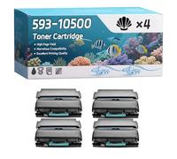 YJMGT 593-10500 Toner Cartridge Compatible for Dell 2230d 2230 Printers, High-Definition Printing Effect with Chip, 4500 Pages (4 Pack Black)