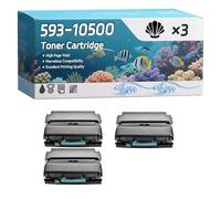 YJMGT 593-10500 Toner Cartridge Compatible for Dell 2230d 2230 Printers, High-Definition Printing Effect with Chip, 4500 Pages (3 Pack Black)