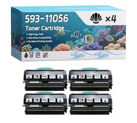 YJMGT 593-11056 Toner Cartridge Compatible for Dell 3330dn 3333dn 3335dn Printers, High-Definition Printing Effect with Chip, 9000 Pages (4 Pack Black)