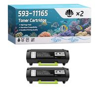 YJMGT 593-11165 Toner Cartridge Compatible for Dell B2360d B2360dn B3460dn B3465dnf Printers, High-Definition Printing Effect with Chip, 30000 Pages (2-Pack Black)