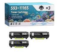 YJMGT 593-11165 Toner Cartridge Compatible for Dell B2360d B2360dn B3460dn B3465dnf Printers, High-Definition Printing Effect with Chip, 30000 Pages (3 Pack Black)