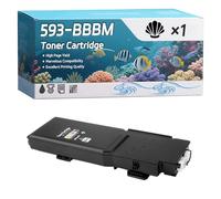 YJMGT 593-BBBM 593-BBBT 593-BBBS 593-BBBR Toner Cartridge Compatible for Dell C2665dn C2665dnf C2660dn Printers, High-Definition Printing Effect with Chip, 7000 Pages (1 Pack Black)