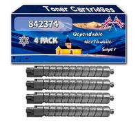 YJMGT 842374 Toner Cartridges Compatible for Ricoh 842375 842376 842377 IM C400 IM C400F IM C400SRF Printers, High-Definition Printing Effect with Chip, 27500 Pages (4 Pack Black)