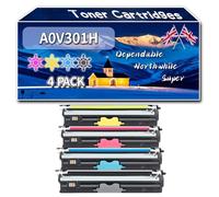 YJMGT A0V301H Toner Cartridges Compatible for Konica Minolta A0V30HH A0V30CH A0V306H Magicolor 1600W 1650EN 1650END Printers, High-Definition Printing Effect with Chip, 3500 Pages (4-Pack BK/C/M/Y)