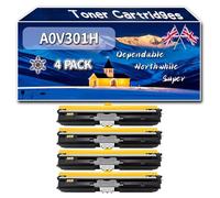 YJMGT A0V301H Toner Cartridges Compatible for Konica Minolta A0V30HH A0V30CH A0V306H Magicolor 1650ENDT 1680MF 1690MF Printers (4 Pack Black)