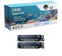 YJMGT C406 Drum Unit Compatible for Ricoh Aficio MP C406 C407 Printer, High-Definition Printing Effect with Chip, 60000 Page (2 Pack Black)