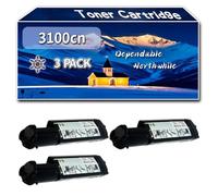 YJMGT Compatible for Dell 3100cn Toner Cartridge, Work for Dell 3100cn Printers, Toner Cartridge 593-10067 593-10061 593-10064 593-10062 (3 Pack Black)