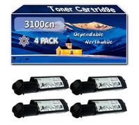 YJMGT Compatible for Dell 3100cn Toner Cartridge, Work for Dell 3100cn Printers, Toner Cartridge 593-10067 593-10061 593-10064 593-10062 (4 Pack Black)