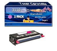 YJMGT Compatible for Dell 3110 Toner Cartridge, Work for Dell 3110 3110CN 3115 3115CN Printers, Toner Cartridge 593-10170 593-10171 593-10172 593-10173 (1 Pack Magenta)