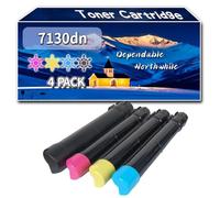 YJMGT Compatible for Dell 7130dn Toner Cartridge, Work for Dell 7130cdn 7130dn Printers, Toner Cartridge 593-10873 593-10876 593-10875 593-10878 (4-Pack BK/C/M/Y)
