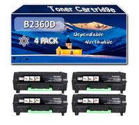 YJMGT Compatible for Dell B2360D Toner Cartridge, Work for Dell B2360D B2360DN B3460DN B3465DNF Printers, Toner Cartridge 593-11165 (4 Pack Black)