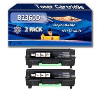YJMGT Compatible for Dell B2360D Toner Cartridge, Work for Dell B2360D B2360DN B3460DN B3465DNF Printers, Toner Cartridge 593-11167 (2-Pack Black)
