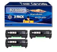 YJMGT Compatible for Dell B2360D Toner Cartridge, Work for Dell B2360D B2360DN B3460DN B3465DNF Printers, Toner Cartridge 593-11167 (3 Pack Black)