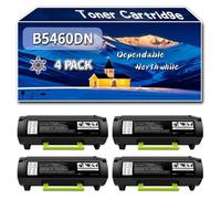 YJMGT Compatible for Dell B5460DN Toner Cartridge, Work for Dell B5460DN Printers, Toner Cartridge 593-11187 (4 Pack Black)