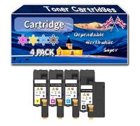 YJMGT Compatible for Dell Cartridge 1250 Toner Cartridges, Work for Dell 1250c 1350cnw 1355cn 1355cnw C1760nw C1765nf Printers (4-Pack BK/C/M/Y)
