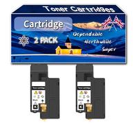 YJMGT Compatible for Dell Cartridge 1250 Toner Cartridges, Work for Dell 1250c 1350cnw 1355cn 1355cnw C1760nw C1765nf Printers (2 Pack Black)
