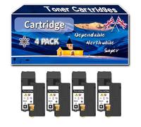 YJMGT Compatible for Dell Cartridge 1250 Toner Cartridges, Work for Dell 1250c 1350cnw 1355cn 1355cnw C1760nw C1765nf Printers (4 Pack Black)