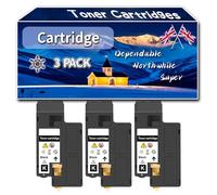 YJMGT Compatible for Dell Cartridge 1250 Toner Cartridges, Work for Dell 1250c 1350cnw 1355cn 1355cnw C1760nw C1765nf Printers (3 Pack Black)