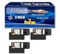 YJMGT Compatible for Dell E525w Toner Cartridge, Work for Dell E525w Printers, Toner Cartridge 593-BBLN 593-BBLL 593-BBLZ 593-BBLV (3 Pack Black)