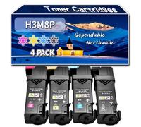 YJMGT Compatible for Dell H3M8P Toner Cartridges, Work for Dell E525w Printers, Toner Cartridges 593-BBLN 593-BBLL 593-BBJU 593-BBJX VR3NV WN8M9 MWR7R (4-Pack BK/C/M/Y)