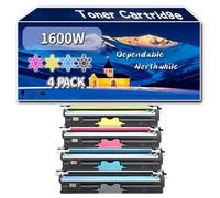 YJMGT Compatible for Konica Minolta 1600W Toner Cartridge, Work for Konica Minolta Magicolor 1600W 1650 1680MF 1690MF Printers, Toner Cartridge A0V301H A0V30HH A0V30CH A0V306H (4-Pack BK/C/M/Y)