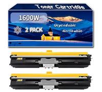 YJMGT Compatible for Konica Minolta 1600W Toner Cartridge, Work for Konica Minolta Magicolor 1600W 1650 1680MF 1690MF Printers, Toner Cartridge A0V301H A0V30HH A0V30CH A0V306H (2 Pack Black)