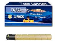 YJMGT Compatible for Konica Minolta TN321 Toner Cartridge, Work for Konica Minolta Bizhub C224 Bizhub C284 Bizhub C364 Printers, Toner Cartridge A33K150 A33K450 A33K350 A33K250 (1 Pack Yellow)