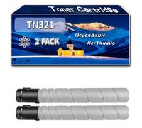 YJMGT Compatible for Konica Minolta TN321 Toner Cartridge, Work for Konica Minolta Bizhub C224 Bizhub C284 Bizhub C364 Printers, Toner Cartridge A33K150 A33K450 A33K350 A33K250 (2 Pack Black)