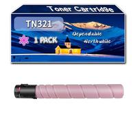 YJMGT Compatible for Konica Minolta TN321 Toner Cartridge, Work for Konica Minolta Bizhub C224 Bizhub C284 Bizhub C364 Printers, Toner Cartridge A33K150 A33K450 A33K350 A33K250 (1 Pack Magenta)