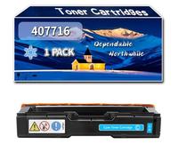 YJMGT Compatible for Ricoh 407716 407717 407718 407719 Toner Cartridges, Work for Ricoh Aficio SP C252DN SP C252SF Printers, Toner Cartridges (1 Pack Cyan)