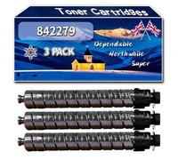 YJMGT Compatible for Ricoh 842279 842280 842281 842282 Toner Cartridges, Work for Ricoh IM C4500 IM C6000 Printers, Toner Cartridges (3 Pack Black)