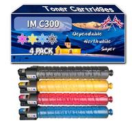 YJMGT Compatible for Ricoh IM C300 Toner Cartridges, Work for Ricoh IM C300 IM C300F Printers, Toner Cartridges (4-Pack BK/C/M/Y)