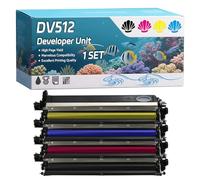 YJMGT DV512 Developer Unit Compatible for Konica Minolta Bizhub 224 e 284 e 364 e Printers, High-Definition Printing Effect with Chip, 300000 Pages (4-Pack BK/C/M/Y)