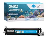 YJMGT DV512 Developer Unit Compatible for Konica Minolta Bizhub C 364 e C 454 C 454 e C 554 C 554 e Printers, High-Definition Printing Effect with Chip, 300000 Pages (1 Pack Cyan)