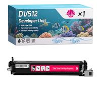 YJMGT DV512 Developer Unit Compatible for Konica Minolta Bizhub C 364 e C 454 C 454 e C 554 C 554 e Printers, High-Definition Printing Effect with Chip, 300000 Pages (1 Pack Magenta)