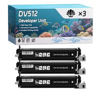 YJMGT DV512 Developer Unit Compatible for Konica Minolta Bizhub C 364 e C 454 C 454 e C 554 C 554 e Printers, High-Definition Printing Effect with Chip, 300000 Pages (3 Pack Black)