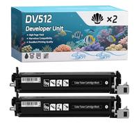 YJMGT DV512 Developer Unit Compatible for Konica Minolta Bizhub C 364 e C 454 C 454 e C 554 C 554 e Printers, High-Definition Printing Effect with Chip, 300000 Pages (2 Pack Black)