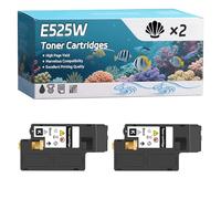 YJMGT E525W Toner Cartridges Compatible for Dell E525 Printers, High-Definition Printing Effect with Chip, 3000 Pages (2 Pack Black)