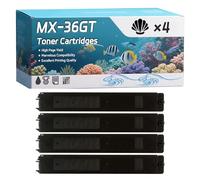 YJMGT MX-36GT Toner Cartridges Compatible for Sharp MX-2610N MX-3110N MX-3610N Printers, High-Definition Printing Effect with Chip, 28000 Pages (4 Pack Black)